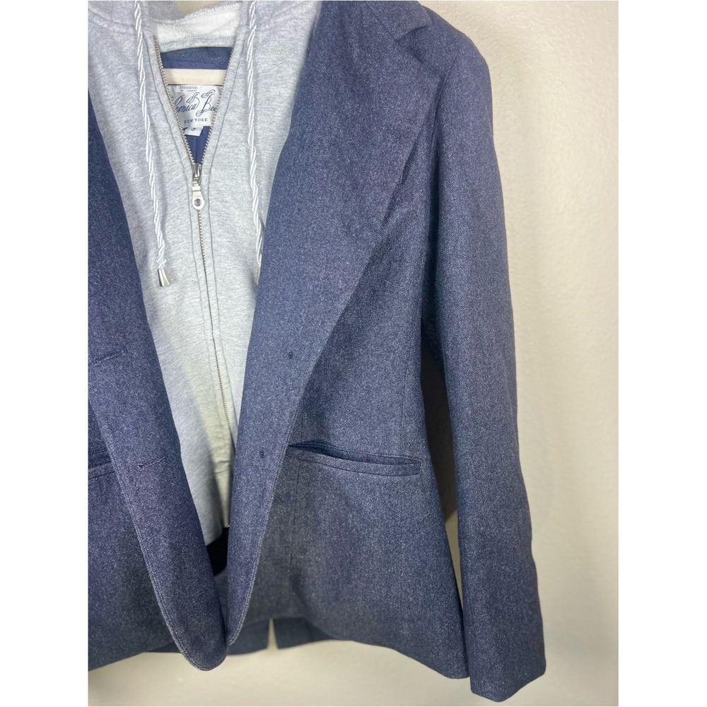 Veronica Beard Dickey Blazer Navy Jacket Gray Hoodie Insert Combo Size 3 Large - Picture 4 of 16